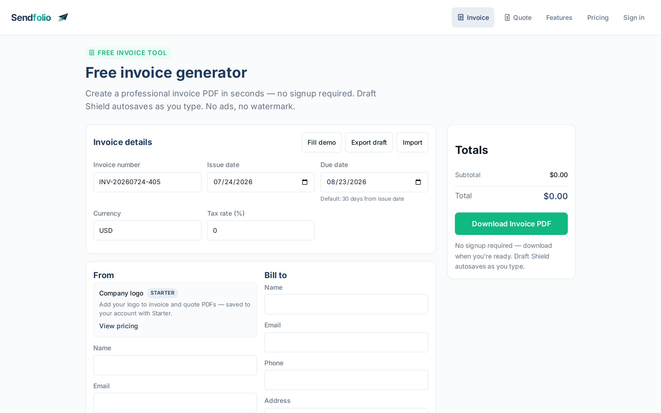 Invoice generator